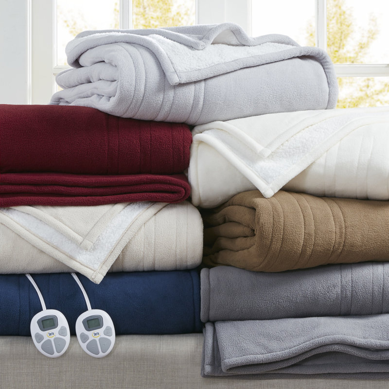 Serta Fleece to Sherpa Heated Blanket & Reviews Wayfair